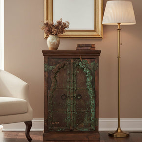 Rustic Antique Door Upcycled Ranch Style Solid Wood Storage Cabinet