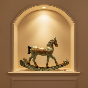 Unique Carved Hand Painted Royal Rocking Horse Statue