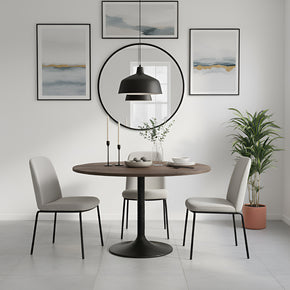 Rustic Modern 48 in. Round Metal & Wood Dining Table