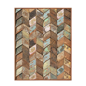 Farmhouse Style Distressed Reclaimed Wood Chevron Wall Panel