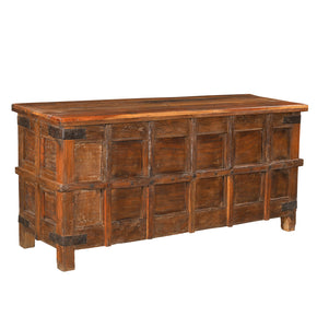 Antique Teak Wood 62 in. Long Hope Chest Sofa Table With Storage