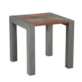 Rustic Modern 24 in. Metal And Spalted Wood End Table
