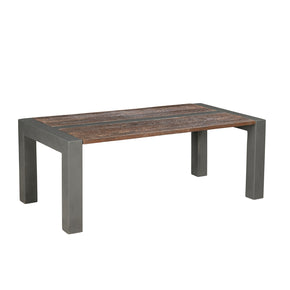 Rustic Modern 48 in. x 24 in. Rectangle Metal And Spalted Wood Coffee Table