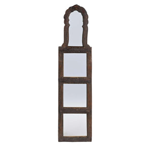 Rustic Ranch Style Aged Wood With Mirror 44 in. Tall Wall Hanging