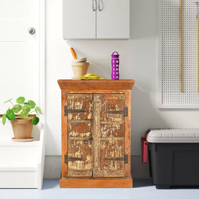 Rustic Ranch Style DIstressed Wood Two Door 25 in. Wide Nightstand