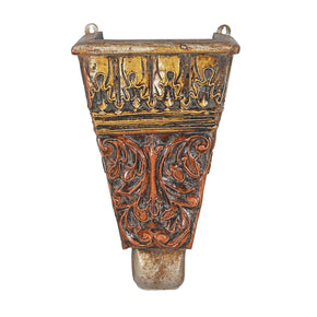 Vintage Hand Carved Painted Wall Sconce Vase