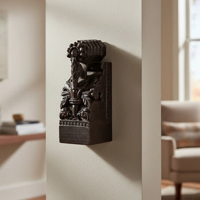 Vintage Carved Wooden Corbel 14 in. Tall Wall Sculptural Art