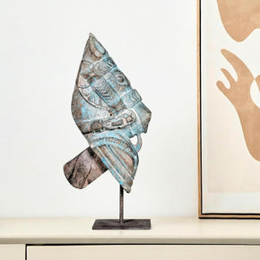 Farmhouse Style Vintage Handcarved Horse Corbel On Stand Unique Shelf Decor