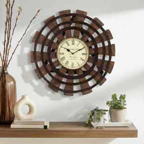 Farmhouse Style Wheel 20" Round Wall Clock