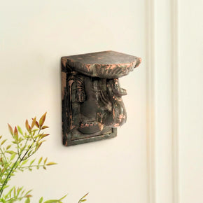 Vintage Elephant Carved Corbel Rustic Ranch Style Wall Sconce