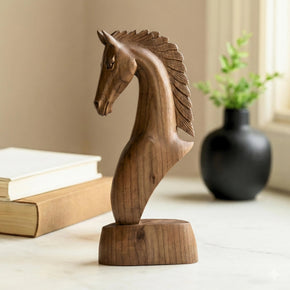 Farmhouse Style Hand Carved Horse Bust Decor
