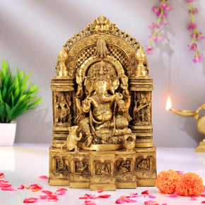 Ornate Indian Traditional Brass Ganesha Statue
