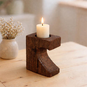 Ranch Style Aged Rail Road Ties Repurposed Rustic Candle Holder