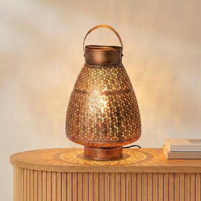 Moroccan Style Metal Lattice Table Lamp