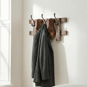 Ranch Style Wooden Shoe Mold Repurposed Double Wall Hook