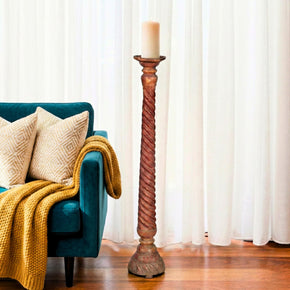 Rustic Bedpost Candlestand