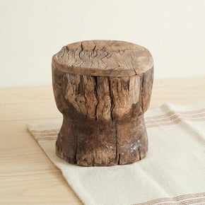 1800s Antique Wooden Mortar Repurposed Rustic Ranch Style Riser