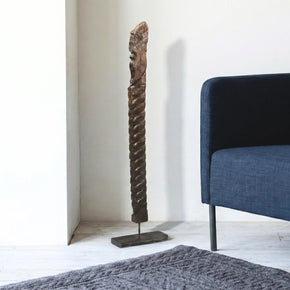 Antique Carved Corbel On 47" Tall Metal Display Stand