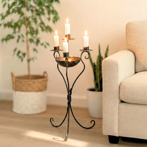 Victorian Style Wrought Iron 35" Tall Candle Holder