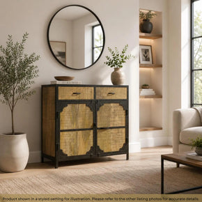 Industrial Style Wood And Metal Industrial Style 2-Door Cabinet