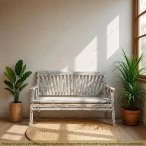Farmhouse Style Distressed Painted Reclaimed Wood Bench