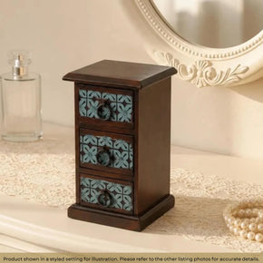 Eclectic Style Solid Wood Small Box With Drawers