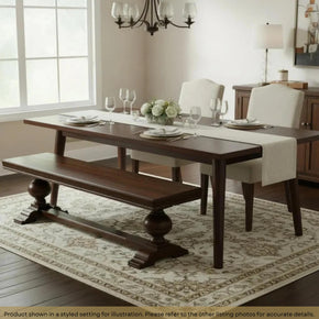Transitional Style Solid Wood 67" Long Backless Vintage Bench