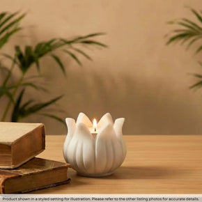 Lotus Carved Marble Tea Light Candle Holder