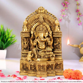 Ornate Indian Traditional Brass Ganesha Statue