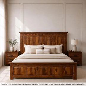 Rustic Country Style Solid Rosewood King Size Bed