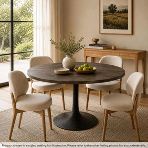 Rustic Modern 48 in. Round Metal & Wood Dining Table