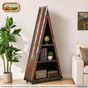 Vintage Rustic Oars Repurposed Unique V Shaped 3 Shelves Display Bookcase