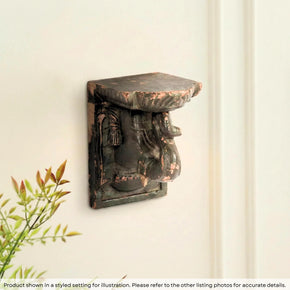 Vintage Elephant Carved Corbel Rustic Ranch Style Wall Sconce