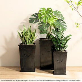 Solid Wood Distressed Planters - Set Of 3