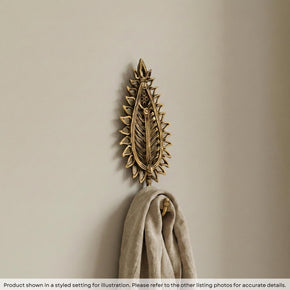 Unique Brass Leaf Wall Hook