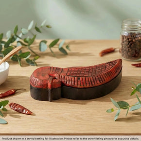Farmhouse Style Vintage Uniquely Carved Bird Shaped Spice Box