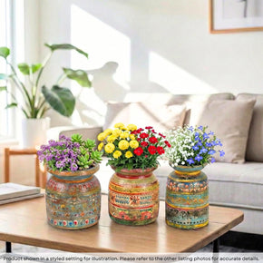Farmhouse Style Hand Painted Vintage Wooden Milk Pot Vase