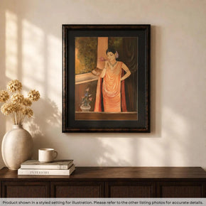 Vintage Hand Painted "Indian Princess" Framed Artwork