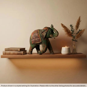 Farmhouse Style Vintage Wooden Elephant Statue Home Decor