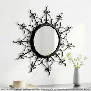 Vintage 23 in. Round Metal Decorative Mirror