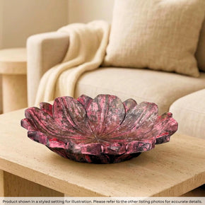 Vintage Hand Carved Lotus Decorative Bowl