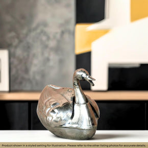 Eclectic Style Vintage Iron Swan Shaped Decorative Box