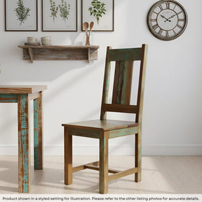 Reclaimed Wood Dining Chair With Distressed Paint