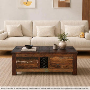 40 in. Square Reclaimed Wood Storage Trunk Coffee Table