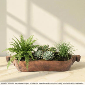 29" Long Solid Wood Kidney Shaped Vintage Trough