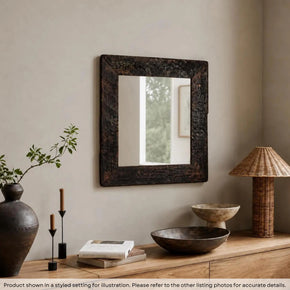Rustic Aged Wood 23" x 26" Vanity Mirror