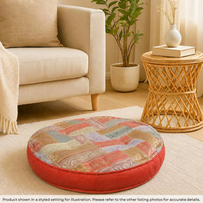 Boho Chic Colorful Fabric 30" Round Floor Cushion
