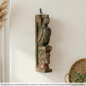 Eclectic Vintage Carved Peacock And Horse Corbel