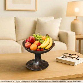 Vintage Wooden 12 in. Round Decorative Bowl