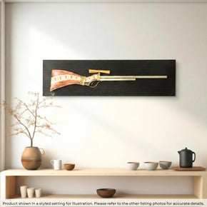 Unusual Hand Painted Rifle Wood And Metal Wall Décor